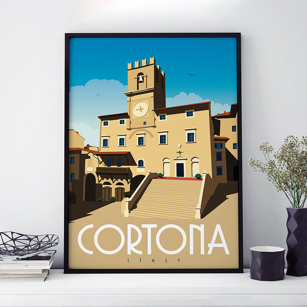 Travel poster of Cortona, Italy