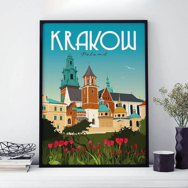 Krakow Travel Poster