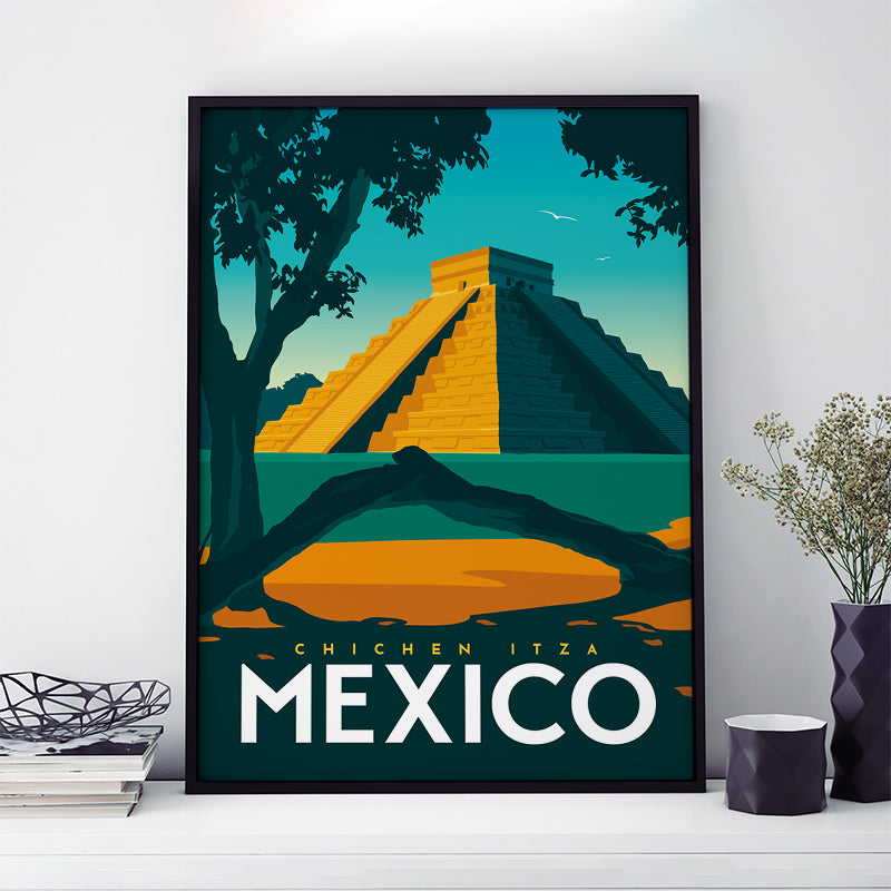 Mexico Print | Illustrated Travel Poster – Heyday Designs UK